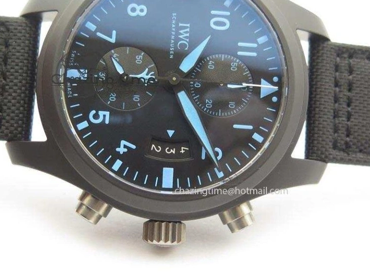 MIROTIME 0812 Pilot Chrono IW388003 Real Ceramic V6F 1:1 Best Edition On Black Nylon Strap A StreetReady 7284